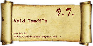 Vald Tamás névjegykártya